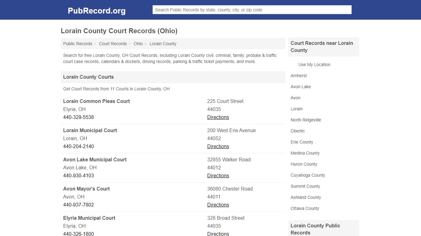 Free Lorain County Court Records (Ohio Court Records)
